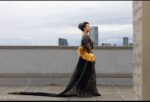 Black and Gold Embellished Dirac Dress